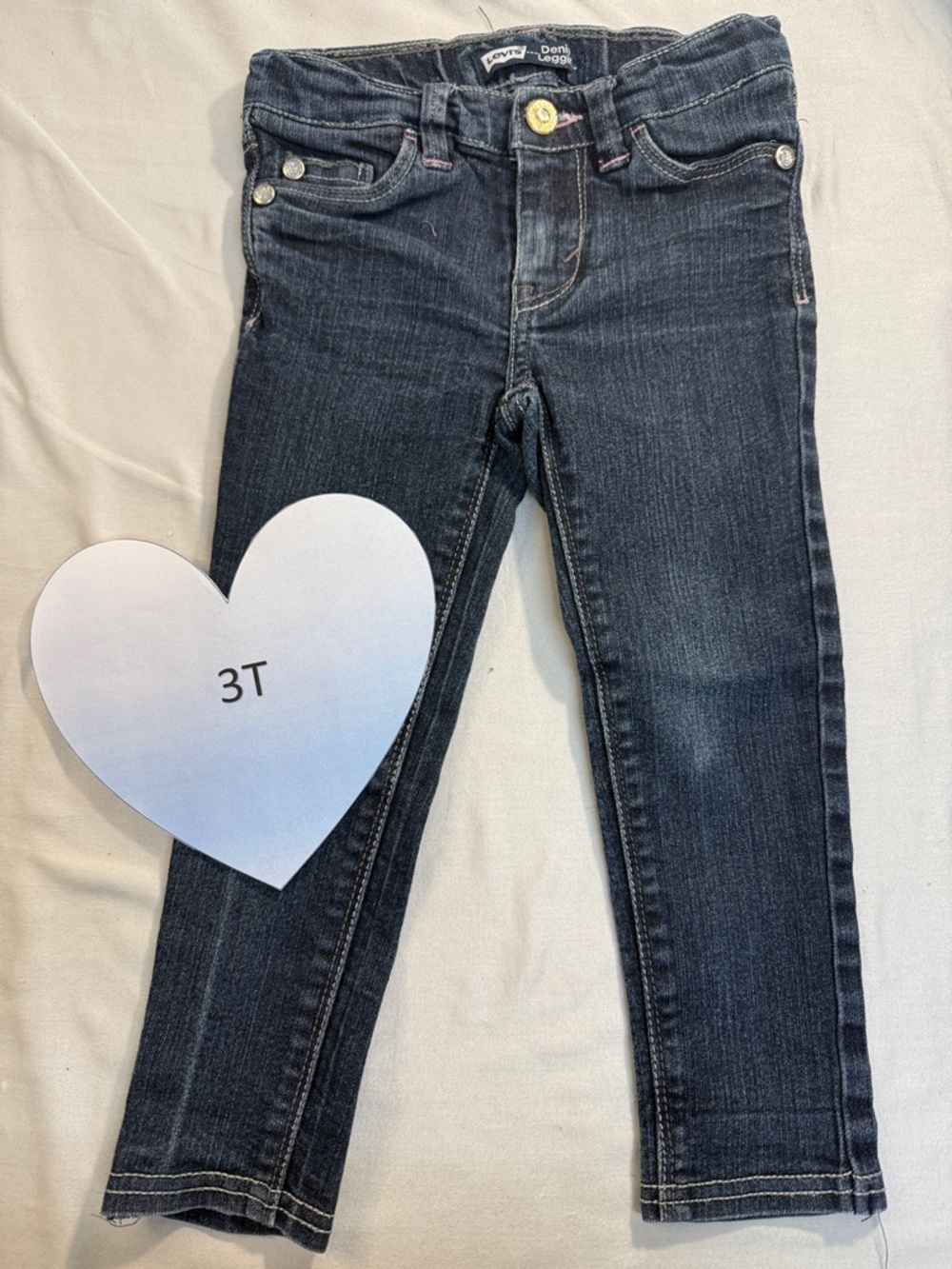 Levi's - Classic Blue Kids Jeans with butterfly pocket design/ adjustable waist